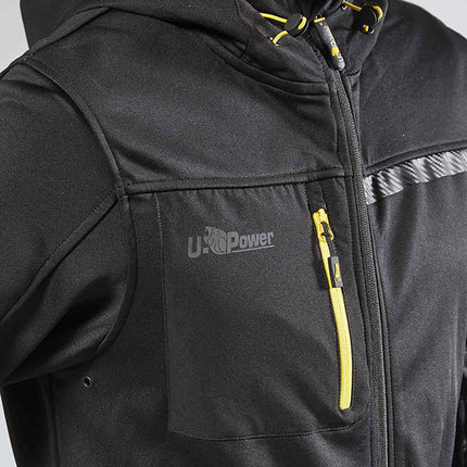 U-POWER FELPA IN TESSUTO CON ZIP GALAXY COLORE BLACK CARBON TG.XXL