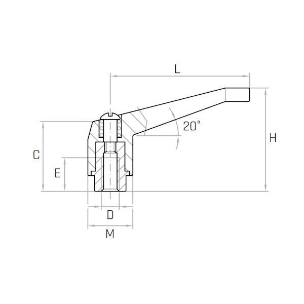 GAMM MANIGLIA A RIPRESA IN ACCIAIO NERO MOD. NM 63/B LUNGHEZZA MM 63