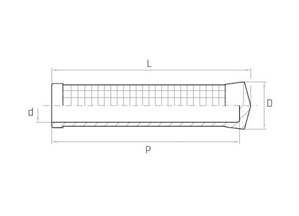 GAMM MANOPOLA ZIGRINATA MOD. PVZ/30X125 D.MM20-21X30 LUNGHEZZA MM125