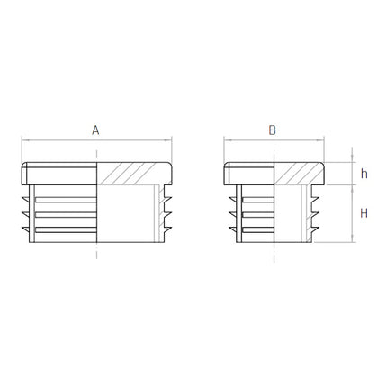 GAMM PUNTALE PER TUBI RETTANGOLARI MOD. TR MM100X 60