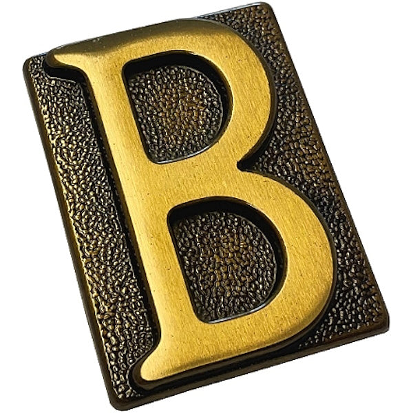 SILMEC LETTERA CIVICA "B" IN OTTONE ANTICO MM60X80 PER PLACCA