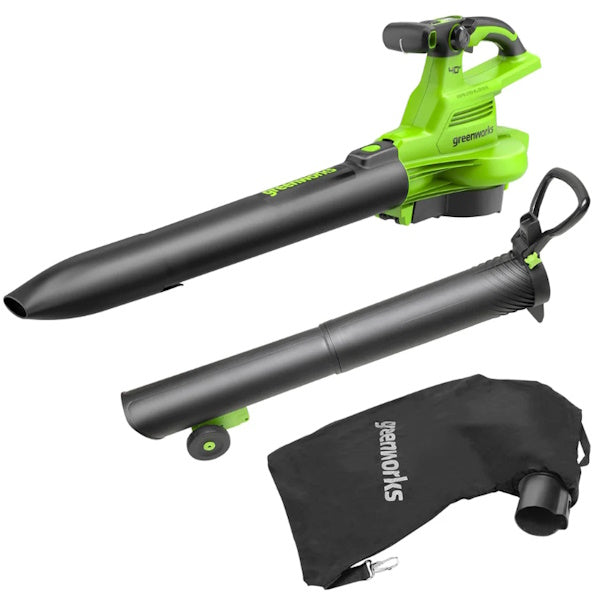 GREENWORKS SOFFIATORE ASPIRATORE GD40BVIIK4 40V CON BATTERIA*
