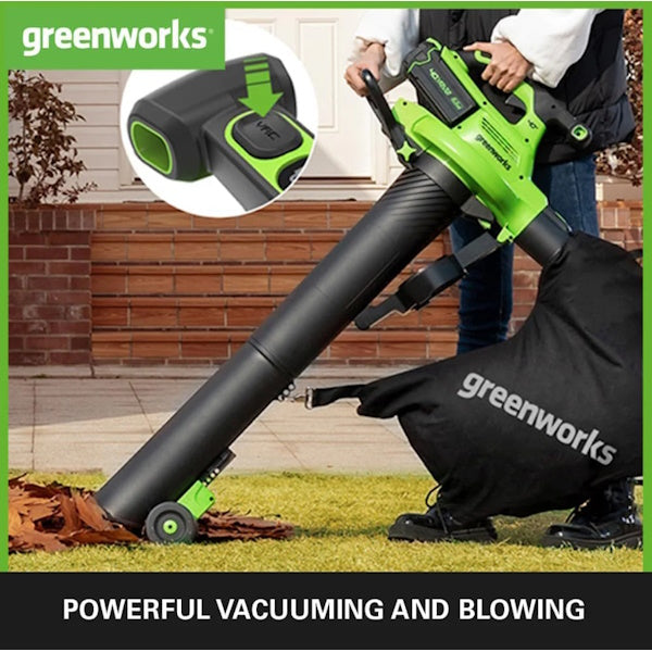 GREENWORKS SOFFIATORE ASPIRATORE GD40BVII 40V SOLO CORPO MACCHINA*