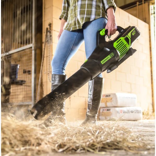 GREENWORKS SOFFIATORE ASSIALE GD60AB 60V SENZA CARICABATTERIA E BATTERIA