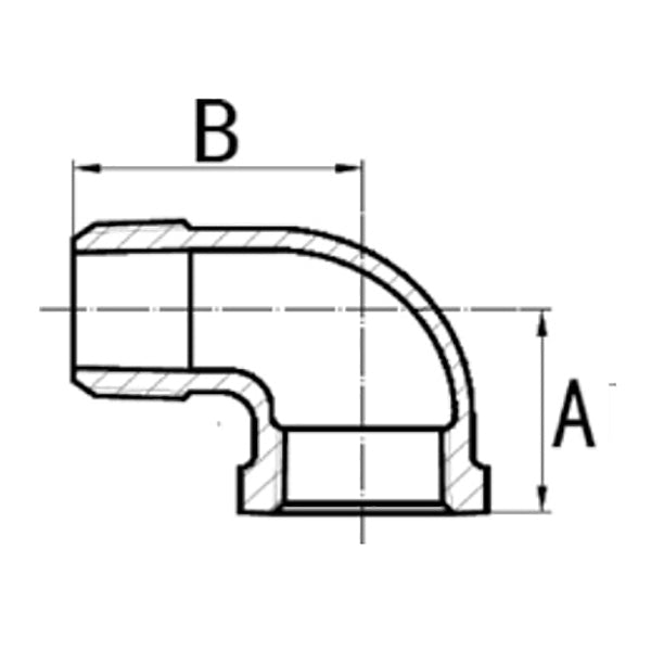 GT COMIS ART1214 GOMITO IN GHISA A 90° MASCHIO/FEMMINA