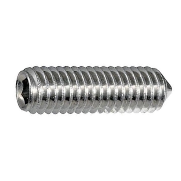 GRANI PUNTA CONICA ESAGONO INCASSATO ACCIAIO INOX A2 UNI 5927