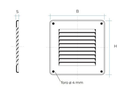 LA VENTILAZIONE GRIGLIA RAME DA SOVRAPPORRE MM140X140