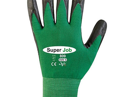GUANTI MOD. 809 PUNTINATO IN PVC COLORE VERDE/NERO