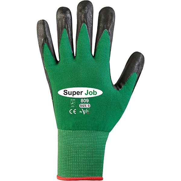 GUANTI MOD. 809 PUNTINATO IN PVC COLORE VERDE/NERO