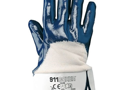 GUANTI 911 BOXER IN TESSUTO JERSEY E NBR COLORE BIANCO/BLU TG.10( L)
