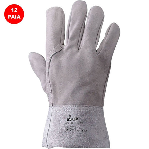 GUANTI BOX MOD. 22 CROSTA GROPPONE COLORE GRIGIO CONF.DA 12 PAIA TG10