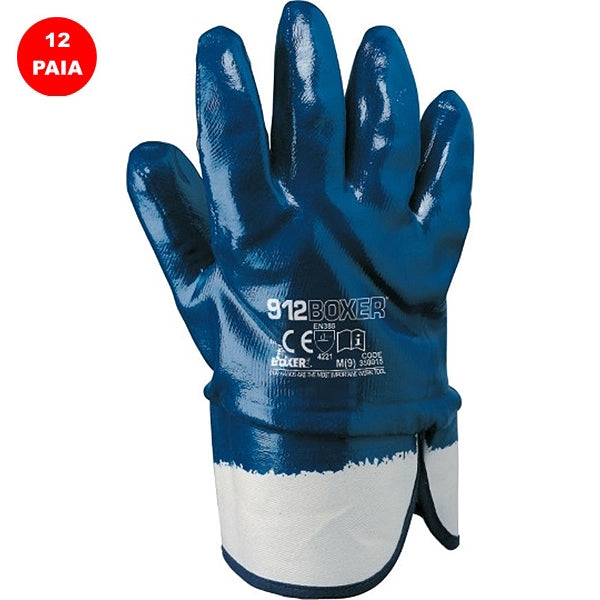 GUANTI BOX MOD. 912 BOXER JERSEY COLORE BIANCO/BLU CONF.DA 12 PAIA