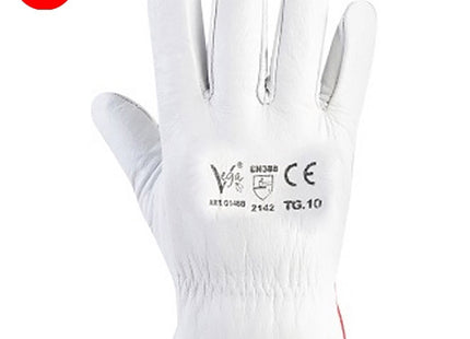 GUANTI BOX IN PELLE FIORE BOVINO COLORE BIANCO CONF.DA 12 PAIA TG. 9