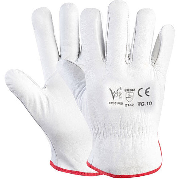 GUANTI IN PELLE FIORE BOVINO COLORE BIANCO