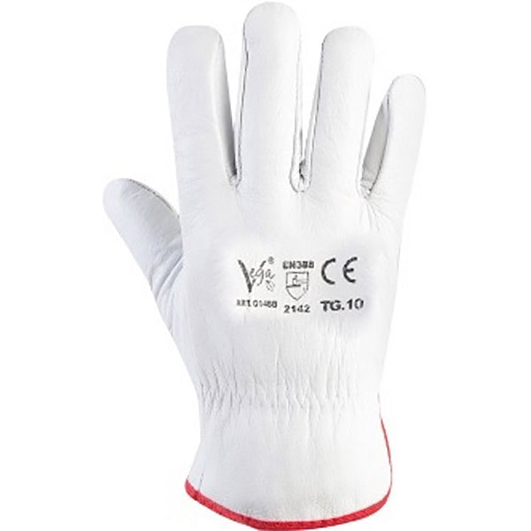 GUANTI BOX IN PELLE FIORE BOVINO COLORE BIANCO CONF.DA 12 PAIA