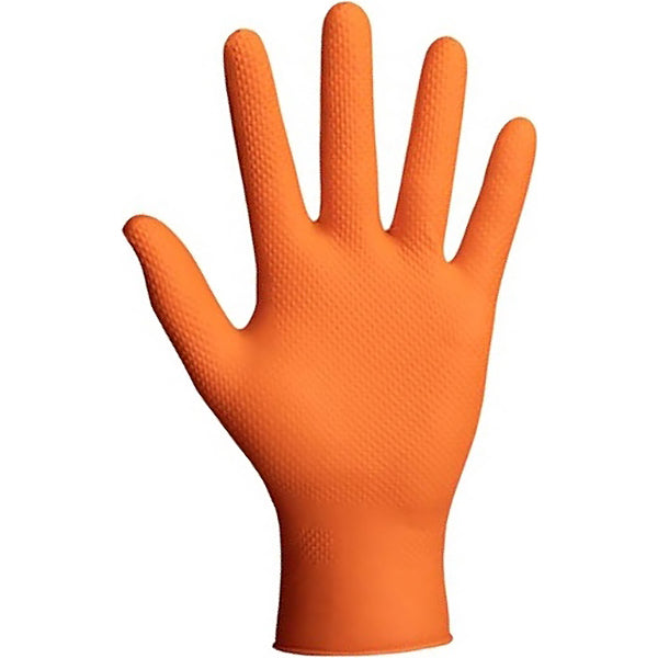 GUANTI MOD. DERMA NYTRIL DIAMANTE COLORE ARANCIO TGM CONF.DA PZ.50*