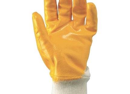 GUANTI MOD. GOBI IN TESSUTO JERSEY E NBR COLORE GIALLO/BIANCO