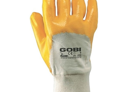 GUANTI MOD. GOBI IN TESSUTO JERSEY E NBR COLORE GIALLO/BIANCO