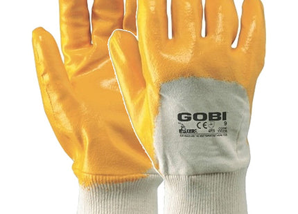 GUANTI MOD. GOBI IN TESSUTO JERSEY E NBR COLORE GIALLO/BIANCO