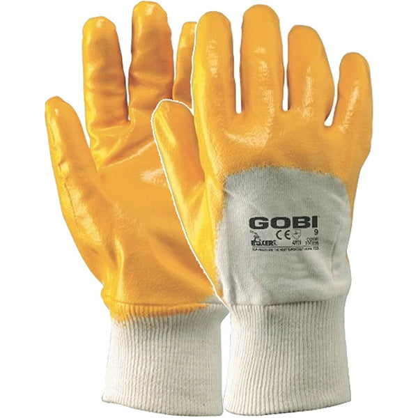 GUANTI MOD. GOBI IN TESSUTO JERSEY E NBR COLORE GIALLO/BIANCO