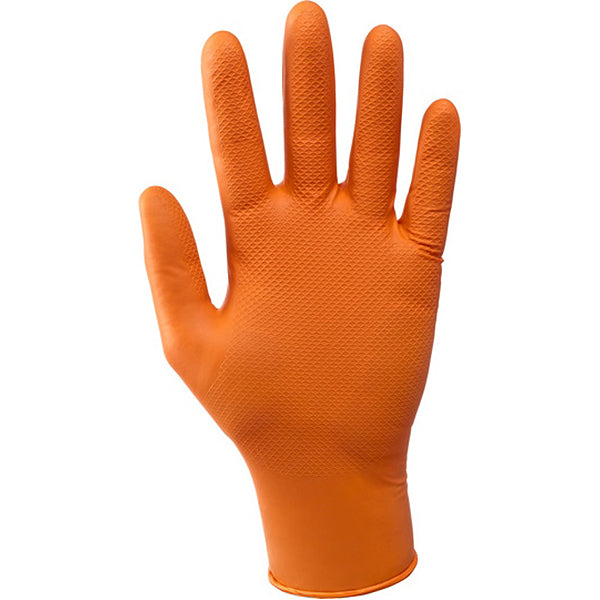 GUANTI MOD. GREASE MONKEY IN NITRILE COLORE ARANCIO TGXXL CONF.DA PZ.50*