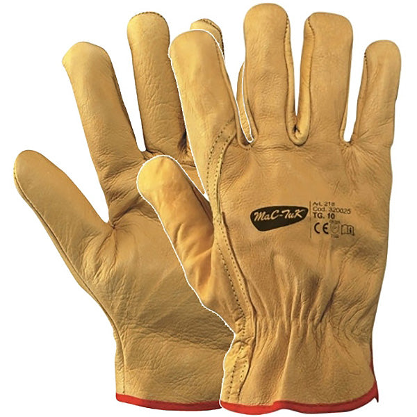 GUANTI IN FIORE BOVINA FELPATI MOD. 218 COLORE GIALLO TG10