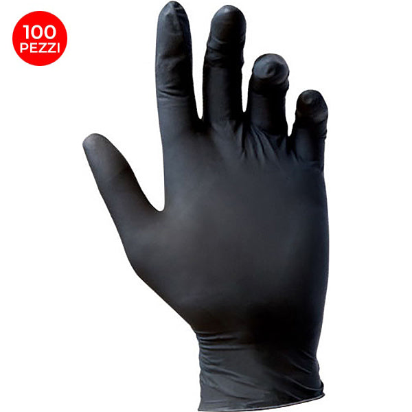 GUANTI REFLEXX MOD. R78 IN NITRILE COLORE NERO CONF.DA PZ.100