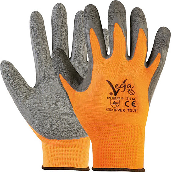 GUANTI MOD. SKIPPER IN NYLON E COTONE COLORE GRIGIO/ARANCIO