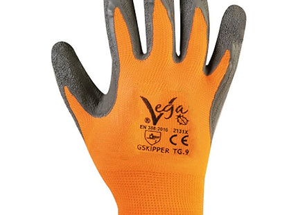 GUANTI MOD. SKIPPER IN NYLON E COTONE COLORE GRIGIO/ARANCIO