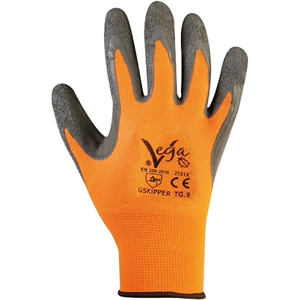 GUANTI MOD. SKIPPER IN NYLON E COTONE COLORE GRIGIO/ARANCIO