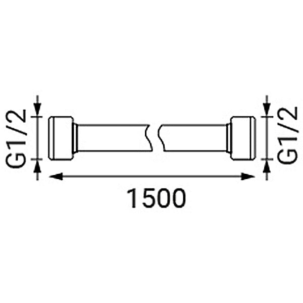 IDRO-BRIC FLESSIBILE ACCIAIO GHIERA UNIVERSALE 1/2" CM150 CROMATO