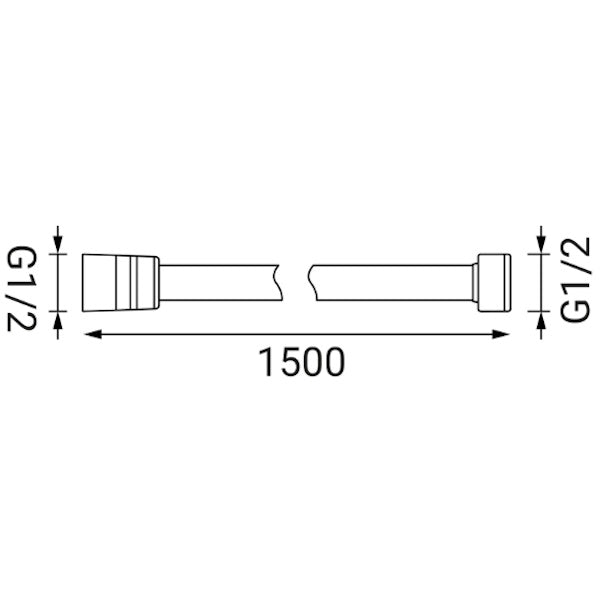 IDRO-BRIC FLESSIBILE DOCCIA ACCIAIO ATTACCO CONICO 1/2" CM150 CROMATO