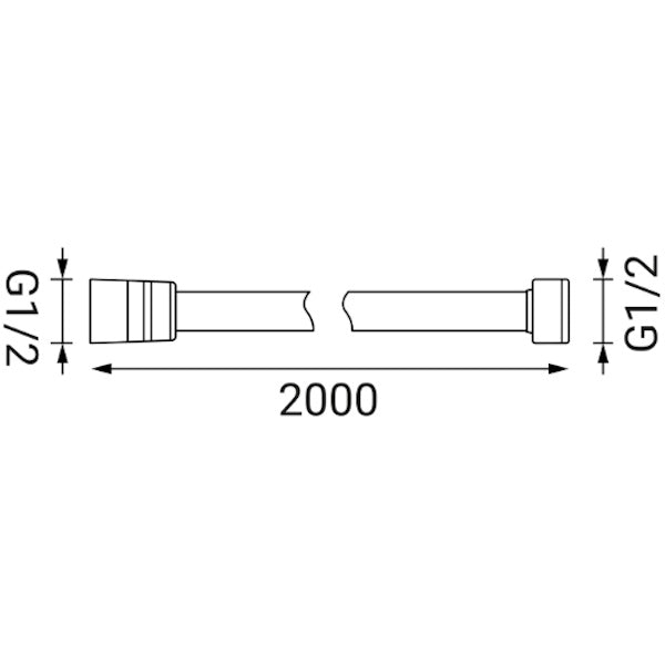 IDRO-BRIC FLESSIBILE DOCCIA ACCIAIO ATTACCO CONICO 1/2" CM200 CROMATO