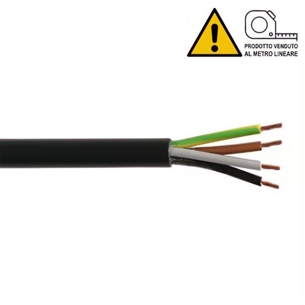 CAVO ELETTRICO AL TAGLIO TIPO H07RN-F SEZIONE 4G6,0 NERO AL MTL