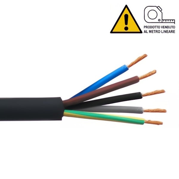 CAVO ELETTRICO AL TAGLIO TIPO H07RN-F SEZIONE 5G2,5 NERO AL MTL