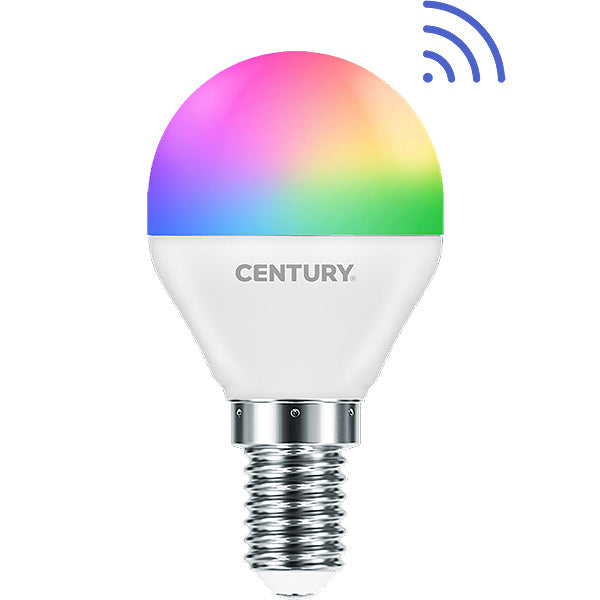 CENTURY LAMPADINA LED SMART WIFI G45 230V  6W E14 RGB+3000K-6500K 470LM