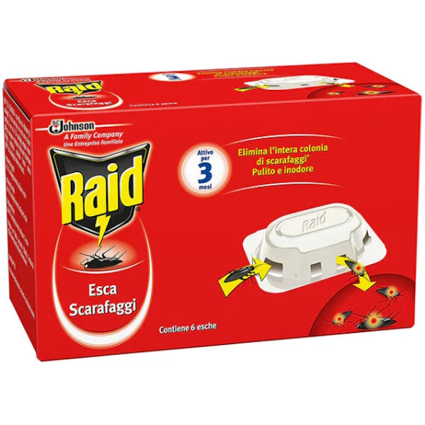 RAID INSETTICIDA ESCA PER SCARAFAGGI IN CONFEZIONE DA 6 CASETTE
