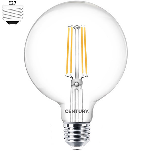 CENTURY LAMPADINA LED INCANTO GLOBO CLEAR 230V  8W E27 4000K 1055LM