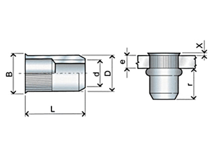 FAR INSERTI FILETTATI CILINDRICI IN ACCIAIO INOX A2 FTR M 4 PZ200*