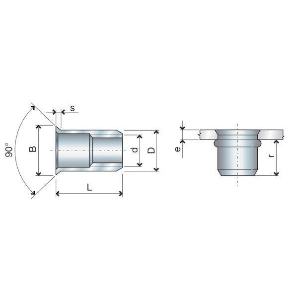 FAR INSERTI FILETTATI CILINDRICI TESTA SVASATA IN ACCIAIO FTS