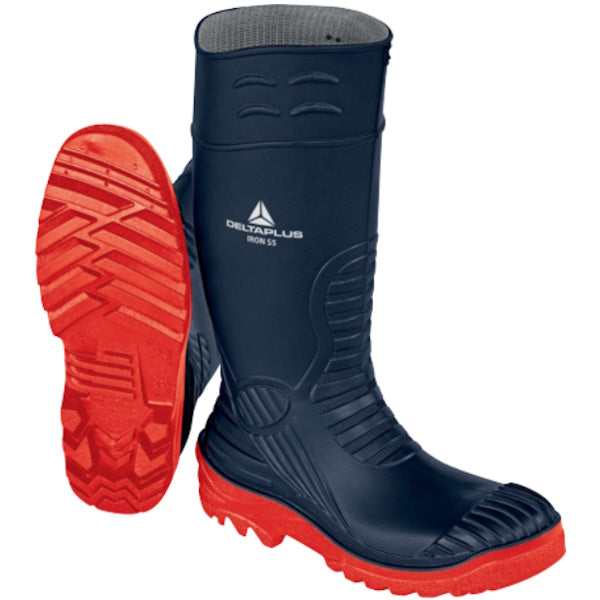 DELTA PLUS STIVALI ANTINFORTUNISTICI IN PVC IRON S5 SRC BLU/ROSSO