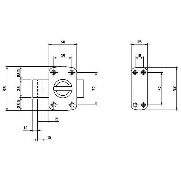 ISEO SERRATURA VERROU 2 MANDATE POMOLO INT.CIL.MM50 ENTR.MM30 AMBIDESTRA