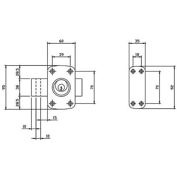 ISEO SERRATURA DA APPLICARE TIPO VERROU ENTRATA MM30 AMBIDESTRA