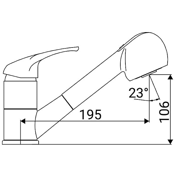 IDRO-BRIC RUBINETTO MISCELATORE LAVELLO CON DOCCIA ESTRAIBILE SERIE SOLE