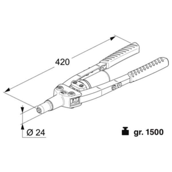 FAR RIVETTATRICE PER RIVETTI A STRAPPO MANUALE MOD. K25
