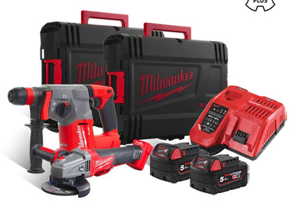 MILWAUKEE KIT M18 PP2-502 SMERIGLIATRICE + TASSELLATORE SDS-PLUS
