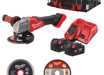 MILWAUKEE SMERIGLIATRICE ANGOLARE A BATTERIA M18 FSAG125XB100P-502P
