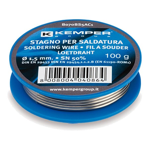 KEMPER FILO PER SALDATURA A STAGNO SN 50% BOBINA DA GR100 D.MM1,5