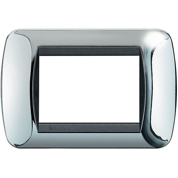 BTICINO LIVINGLIGHT PLACCA 3 POSTI COLORE CROMO LUCIDO