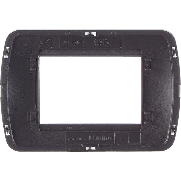 BTICINO LIVINGLIGHT PLACCA 3 POSTI COLORE BIANCO CORNICE NERA